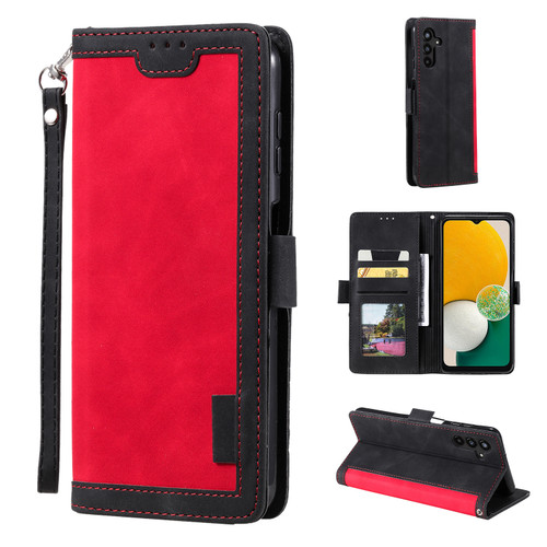 Samsung Galaxy A16 5G Retro Splicing Horizontal Flip Leather Phone Case - Red